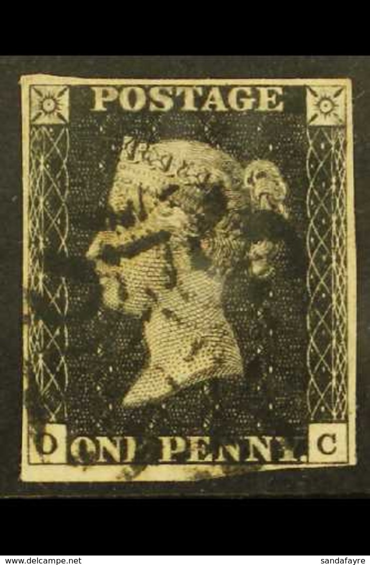 1840 1d Black 'OC', SG 2, Used With 4 Margins & Black MC Cancellation. For More Images, Please Visit Http://www.sandafay - Zonder Classificatie