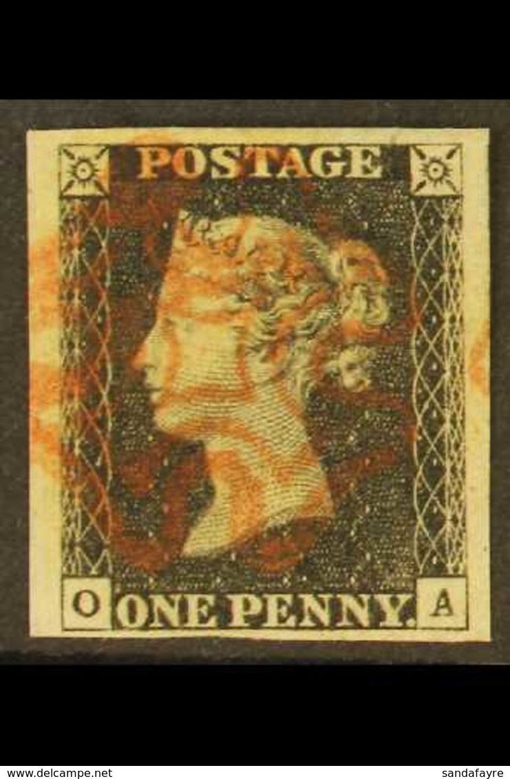 1840 1d Black Plate 6, "OA", With Four Good To Large Margins And Neat Red Maltese Cross. For More Images, Please Visit H - Ohne Zuordnung