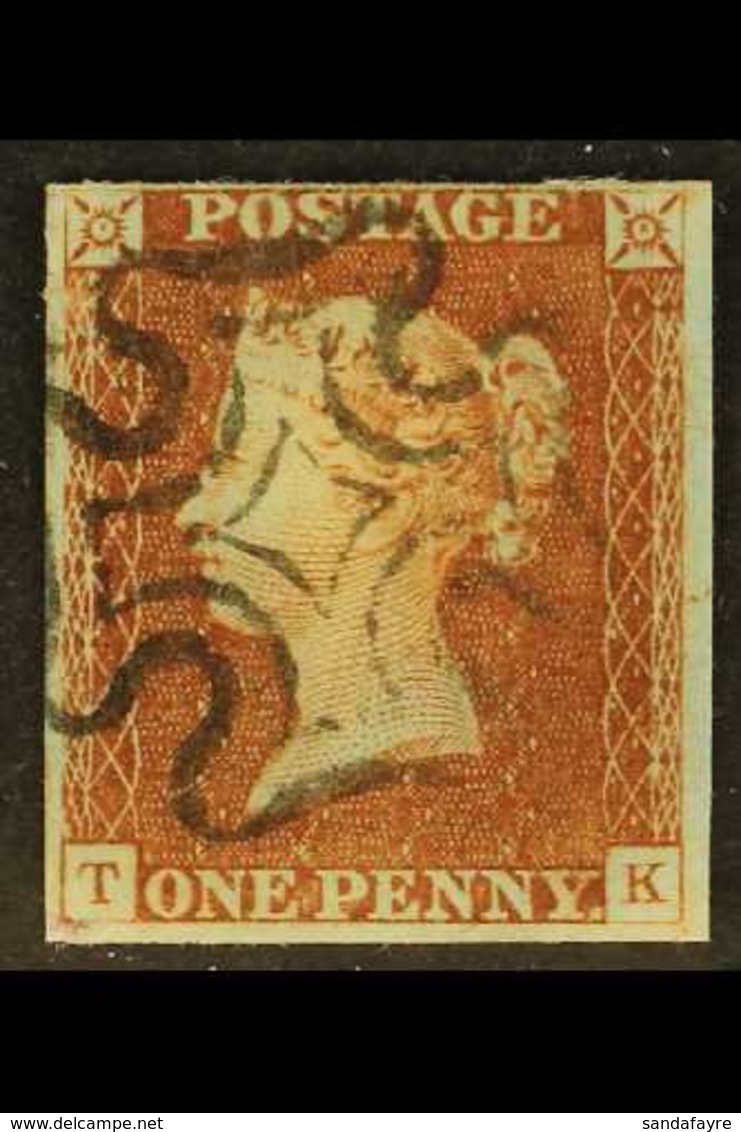 1841 1d Red-brown 'TK' From "black Plate" 2, SG 7, Used With 4 Margins And Neat Black Maltese Cross Postmark. For More I - Sonstige & Ohne Zuordnung