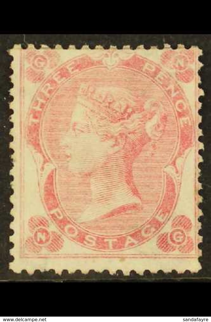 1862-64 3d Pale Carmine- Rose 'small Corner Letters', SG 77, Mint, Short Perf At Base. Cat £2700. For More Images, Pleas - Sonstige & Ohne Zuordnung