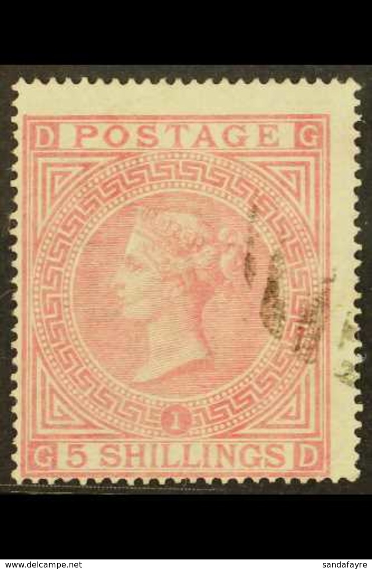 1867 5s Pale Rose Plate 1, SG 127, Used With Lovely Small Part Pmk, Great Colour & Full Perfs. For More Images, Please V - Andere & Zonder Classificatie