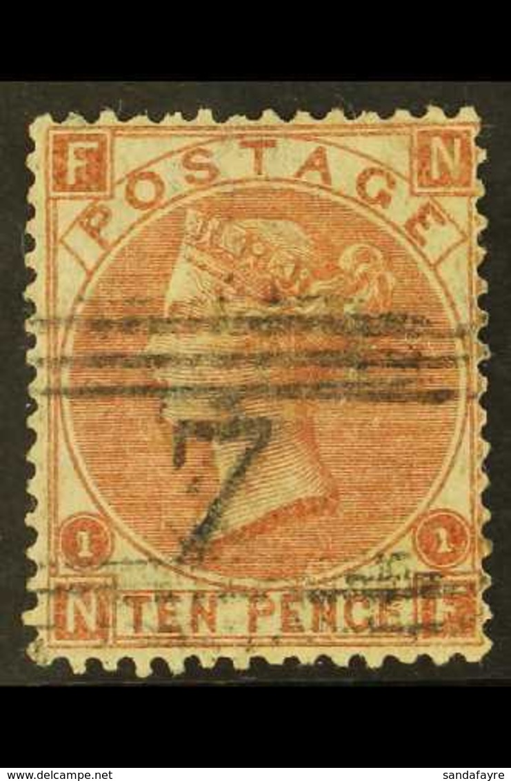 1867-80 10d Pale Red-brown Plate 1, Wmk Spray, SG 113, Fine Used. Cat £400. For More Images, Please Visit Http://www.san - Other & Unclassified