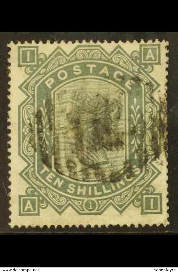 1867-83 10s Greenish Grey Wmk Maltese Cross, SG 128, Used With Light Barred Oval Pmk With Slightly Trimmed Perfs At Righ - Sonstige & Ohne Zuordnung