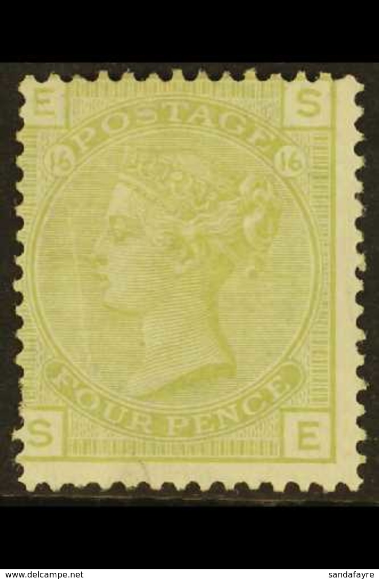 1873-80 4d Sage-green Plate 16, SG 153, Unused No Gum, Light Crease And A Few Shortish Perfs, Cat £1,400. For More Image - Other & Unclassified