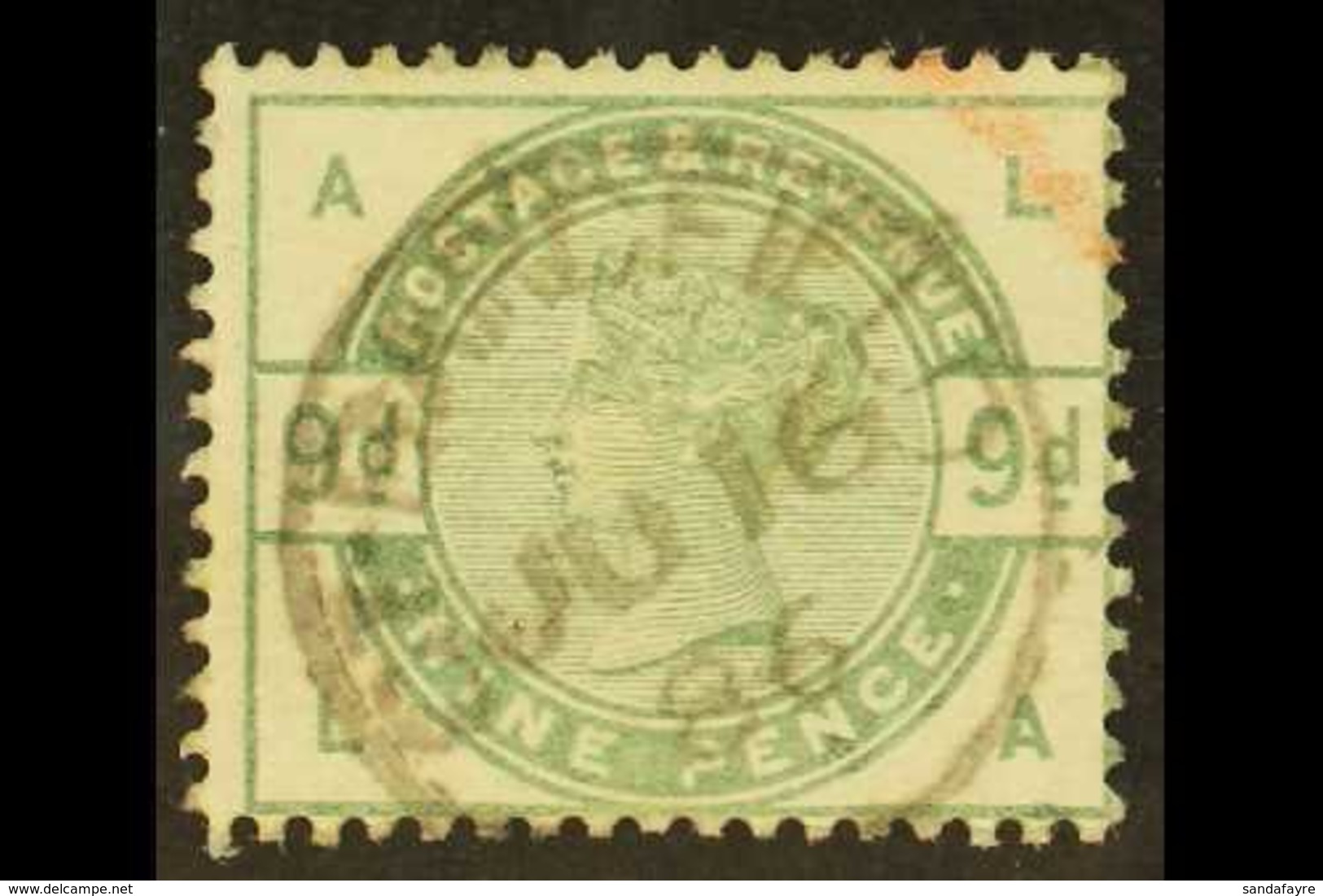 1883 9d Dull Green, Wmk Imp Crown SIDEWAYS INVERTED, SG 195Wi, Very Fine Used With Feint Red Crayon Stroke At One Corner - Andere & Zonder Classificatie