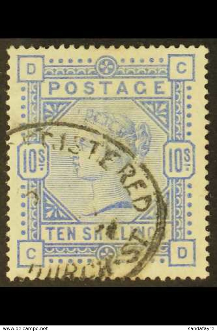 1883-84 10s Pale Ultramarine, SG 183a, Fine Used, Cat £550. For More Images, Please Visit Http://www.sandafayre.com/item - Sonstige & Ohne Zuordnung