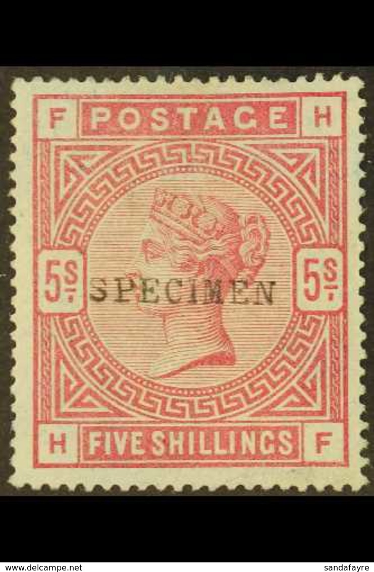 1883-84 5s Rose On Blued Paper With Type 9 "SPECIMEN" Overprint (as SG 176s) But With The Bluing Faked, Very Fine Mint.  - Sonstige & Ohne Zuordnung