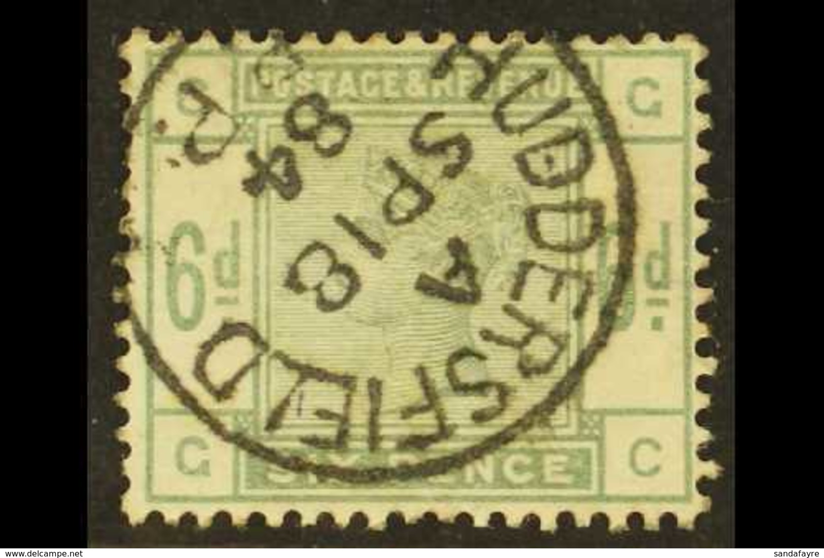 1883-84 6d Dull Green, SG 194, Good Colour And Perfs, Very Fine Huddersfield Cds.  For More Images, Please Visit Http:// - Other & Unclassified