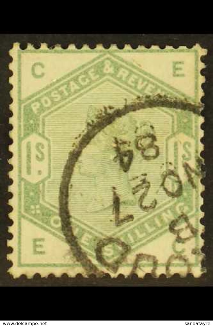 1884 1s Dull Green, SG 196, Very Fine Used. Cat £325. For More Images, Please Visit Http://www.sandafayre.com/itemdetail - Other & Unclassified