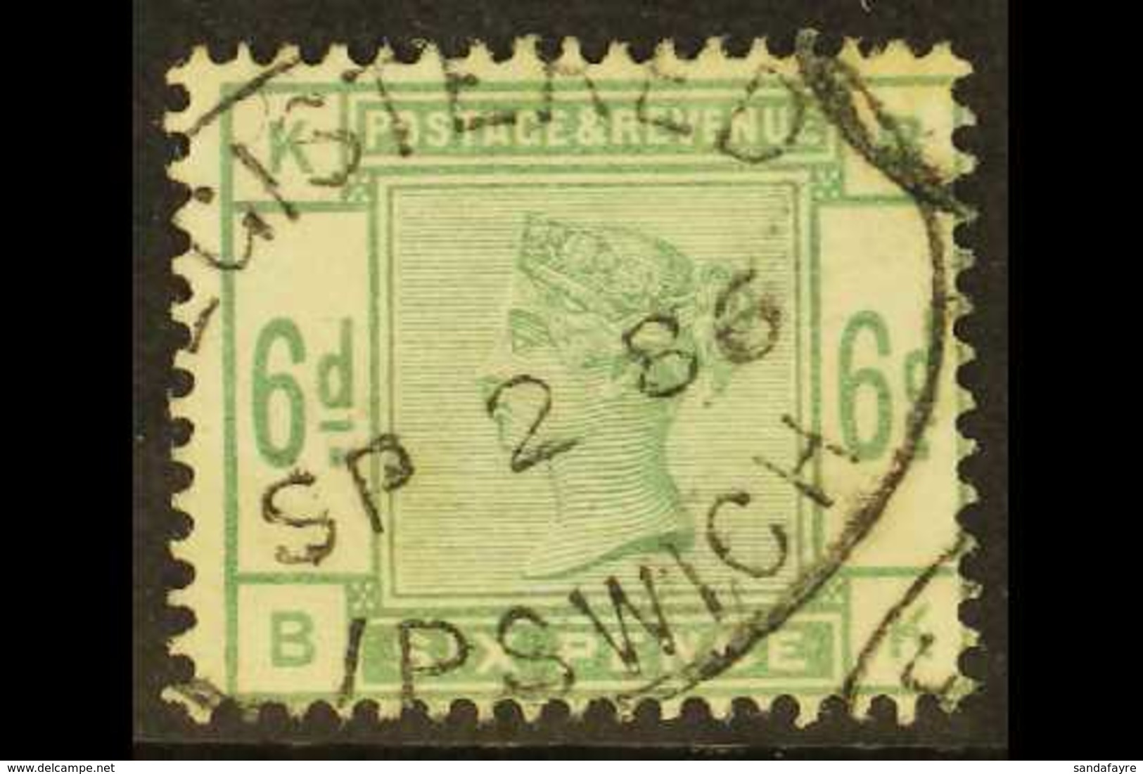 1884 6d Dull Green, SG 194, Used With Fully Dated Registered Oval Cancellation. Cat £240. For More Images, Please Visit  - Autres & Non Classés