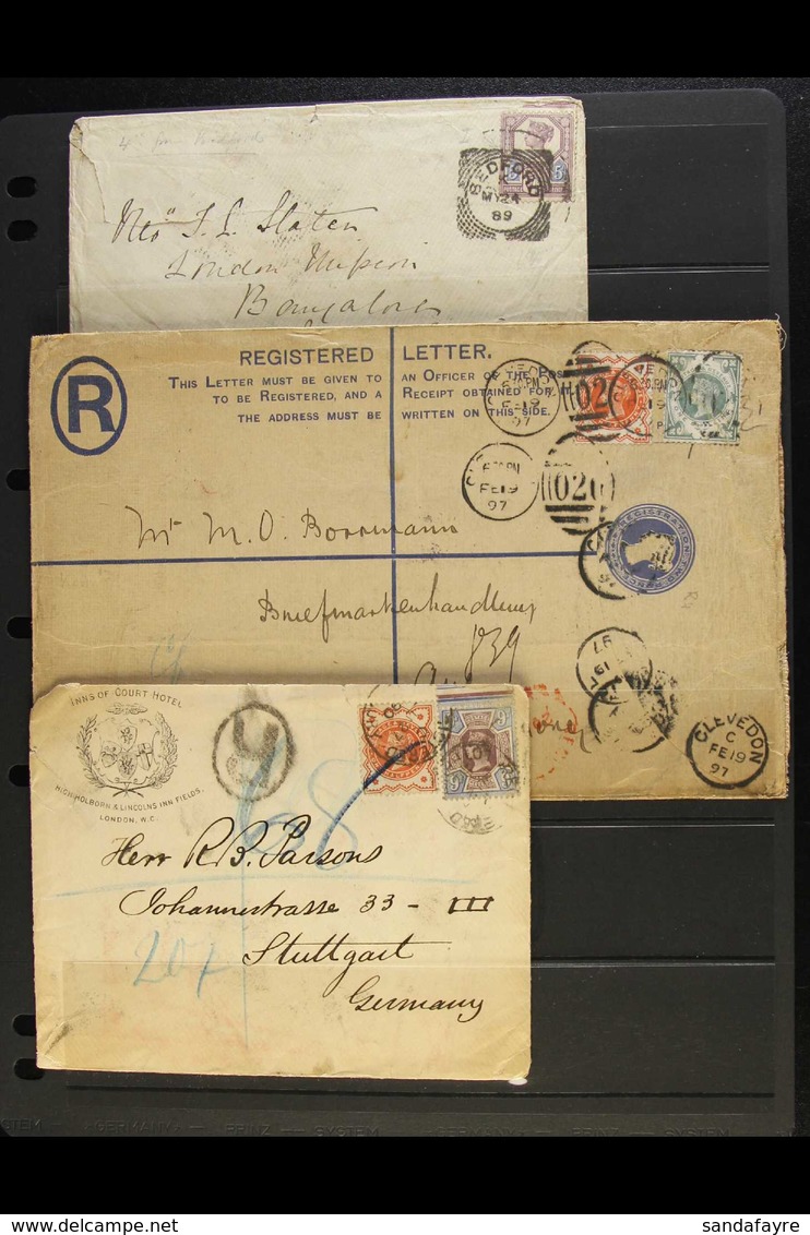 1887-00 "JUBILEE" FRANKINGS ON COVERS. A Collection Of Covers To Mostly Overseas Destinations Includes An 1890 Illustrat - Sonstige & Ohne Zuordnung