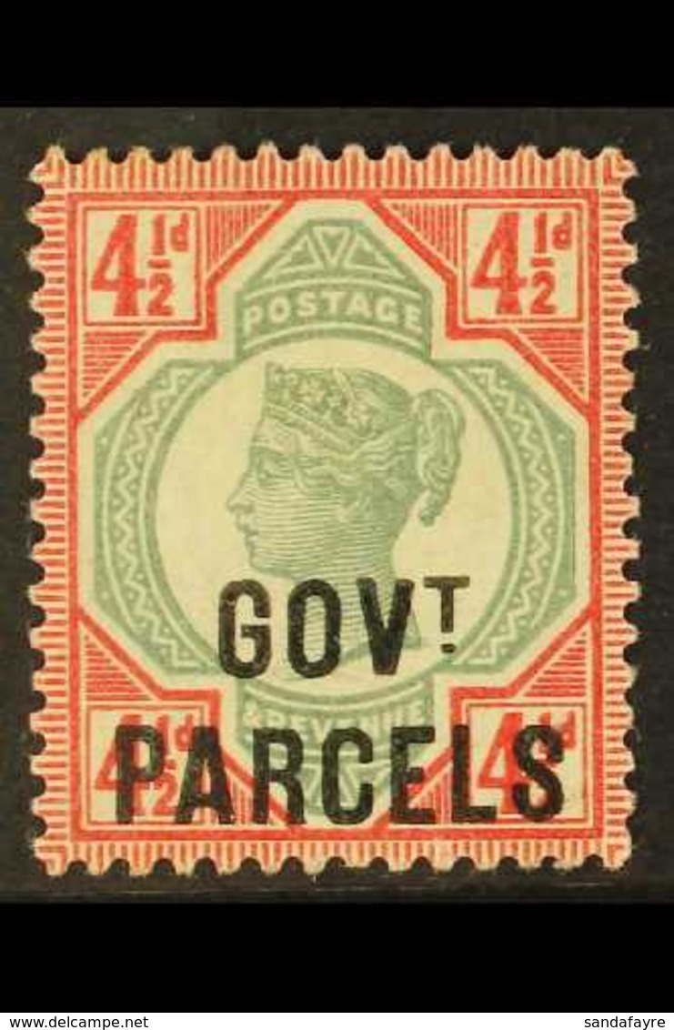 OFFICIAL GOVERNMENT PARCELS 1891-1900 4½d Green & Carmine "GOVT. PARCELS" Overprint, SG O71, Fine Mint, Toned Spot On Gu - Andere & Zonder Classificatie