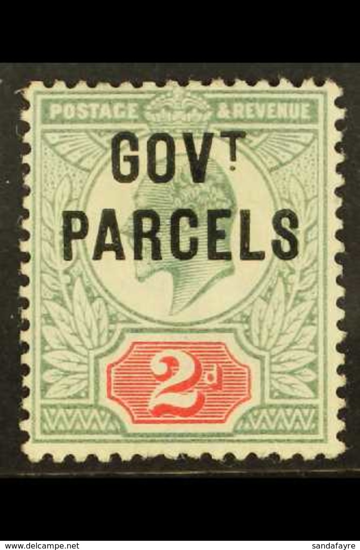 OFFICIAL GOVERNMENT PARCELS 1902 2d Yellowish Green & Carmine-red "GOVT. PARCELS" Overprint, SG O75, Mint, Very Fresh. F - Andere & Zonder Classificatie