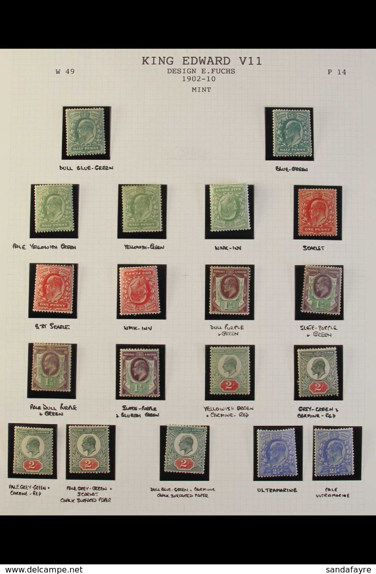 1902-10 DE LA RUE PRINTINGS An Attractive All Different Mint Collection Of Listed Shades And Paper Varieties, Includes ½ - Zonder Classificatie