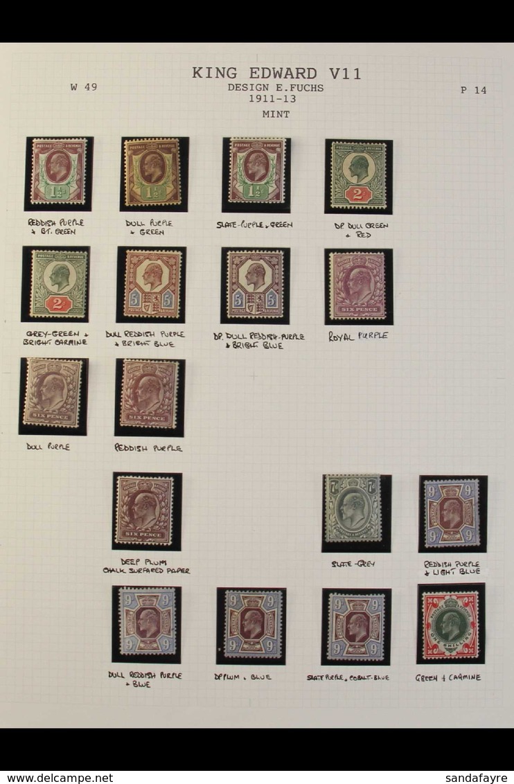 1911-13 SOMERSET HOUSE PRINTINGS An All Different Mint Collection Of Identified Shades With 1½d X3, 2d X2, 5d X2, 6d X4  - Zonder Classificatie