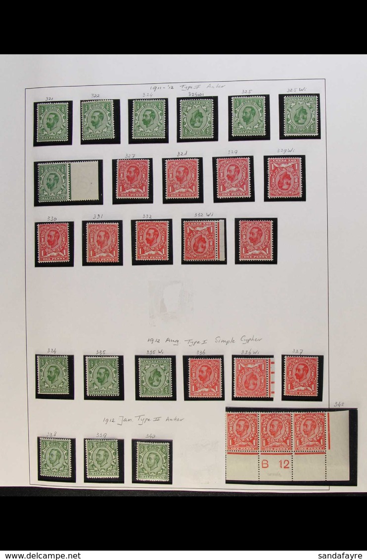 1911-12 NHM MACKENNAL HEADS COLLECTION An Attractive, Mostly ALL DIFFERENT Collection With Many Shade & Watermark Varian - Non Classés