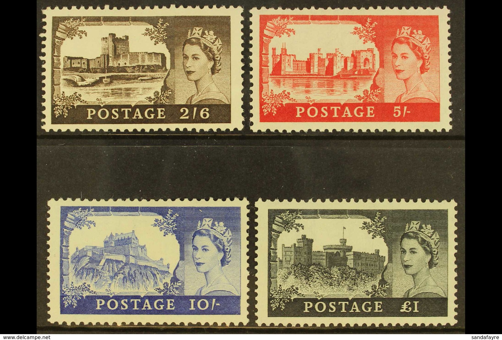 1955-58 Castles Waterlow Printing Complete Set, SG 536/39, Very Fine Mint, Very Fresh. (4 Stamps) For More Images, Pleas - Other & Unclassified