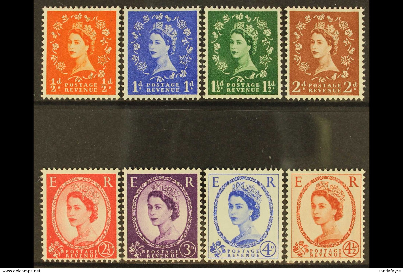 1958-61 Graphite Lined Definitive Set, SG 587/594, Very Fine Mint (8 Stamps) For More Images, Please Visit Http://www.sa - Andere & Zonder Classificatie
