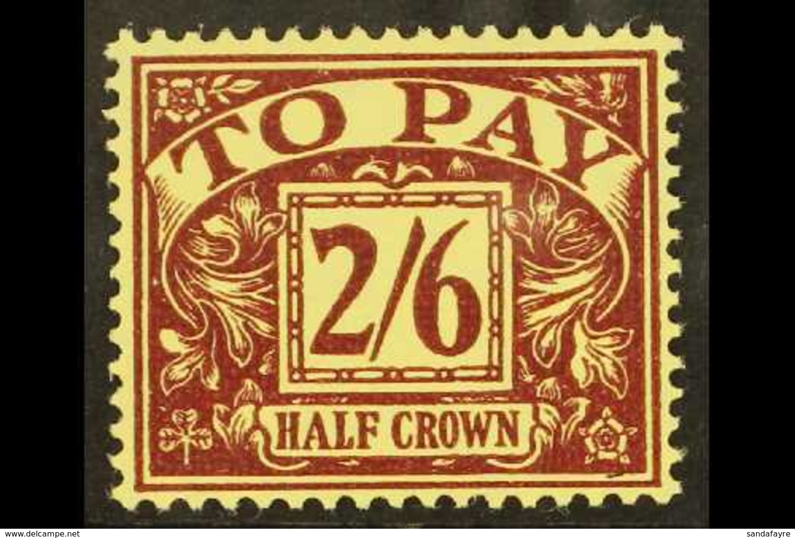 POSTAGE DUE 1954-5 2s6d Purple On Yellow, Wmk "E 2 R" & Tudor Crown, SG D45, Never Hinged Mint. For More Images, Please  - Autres & Non Classés
