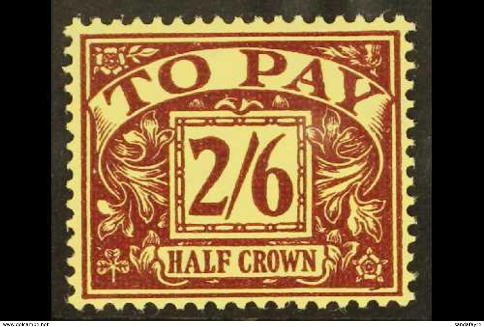 POSTAGE DUE 1954-5 2s6d Purple On Yellow, Wmk "E 2 R" & Tudor Crown, SG D45, Never Hinged Mint. For More Images, Please  - Andere & Zonder Classificatie