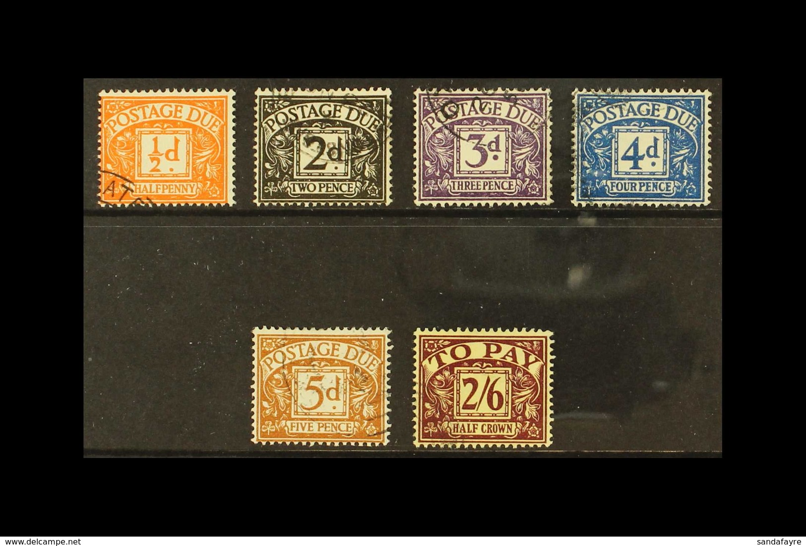 POSTAGE DUES 1954-55 Complete Set, SG D40/45, Very Fine Cds Used, Very Fresh. (6 Stamps) For More Images, Please Visit H - Sonstige & Ohne Zuordnung