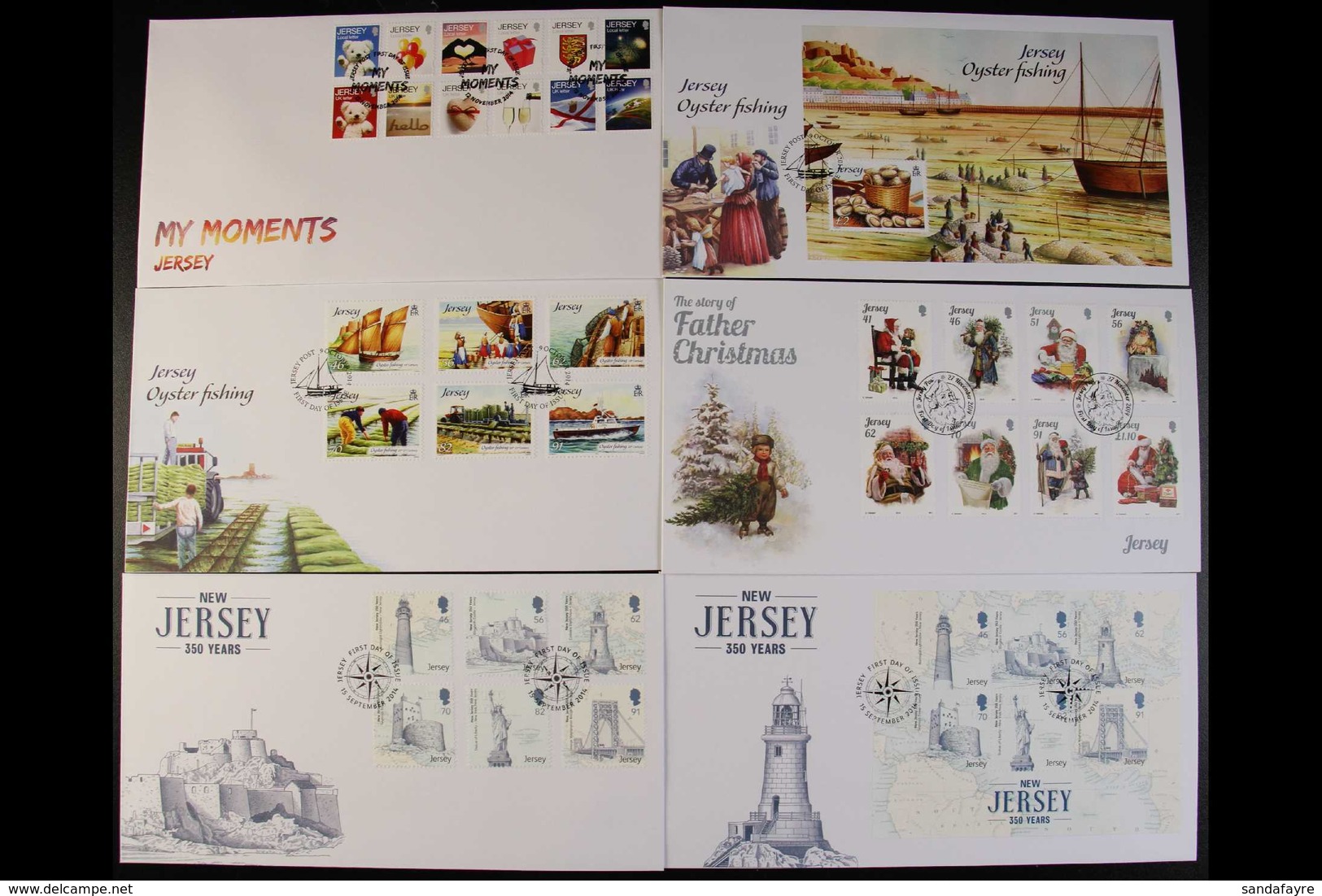 JERSEY 2014 FIRST DAY COVERS. An All Different Collection Of Illustrated Unaddressed Covers Bearing Sets & Miniature She - Sonstige & Ohne Zuordnung