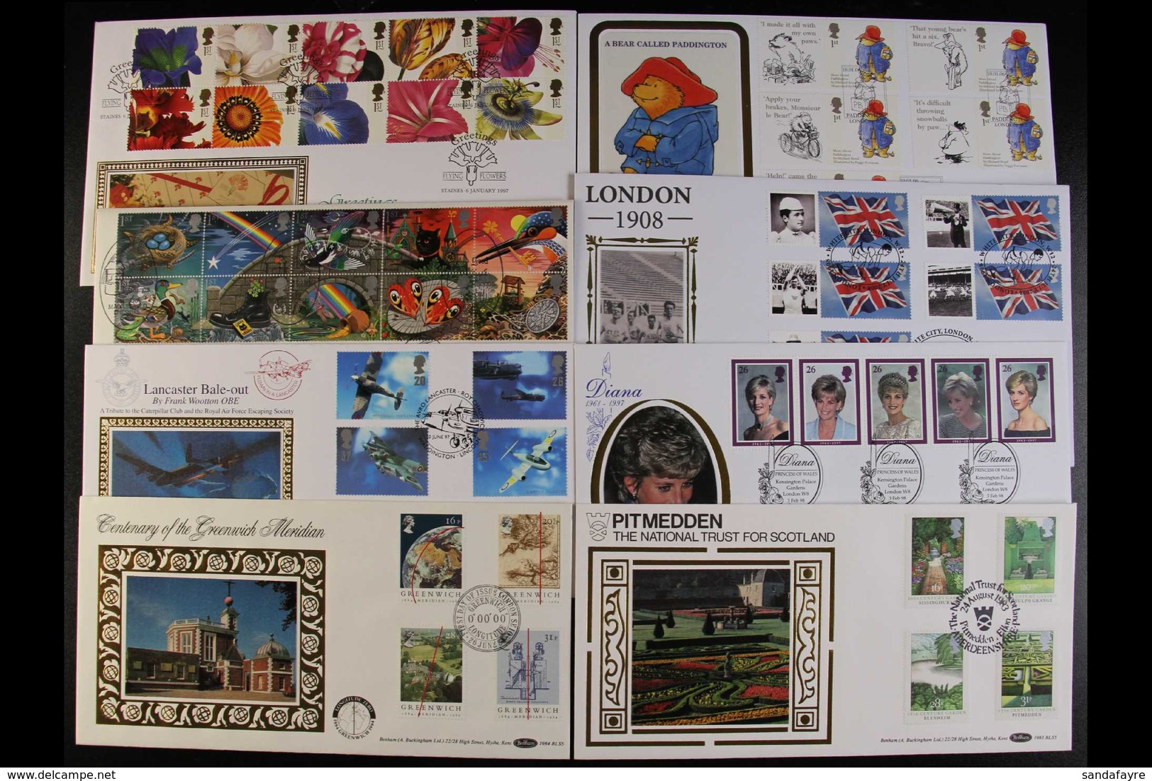 1982-2008 "BENHAM SILK" COVERS & CARDS COLLECTION. A Delightful Collection Of First Day Cancelled, Benham "Silk" Covers  - FDC