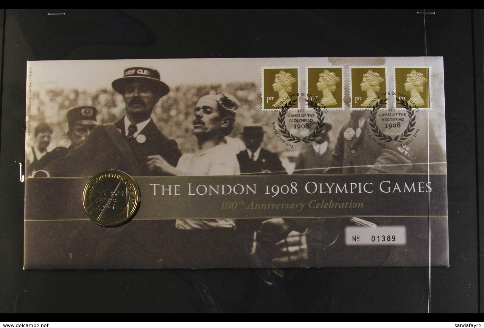 2008-12 OLYMPIC GAMES  A Royal Mint COIN COVER Collection That Includes A 2008 Centenary £2 Cover, 2010 "Countdown" Cove - FDC