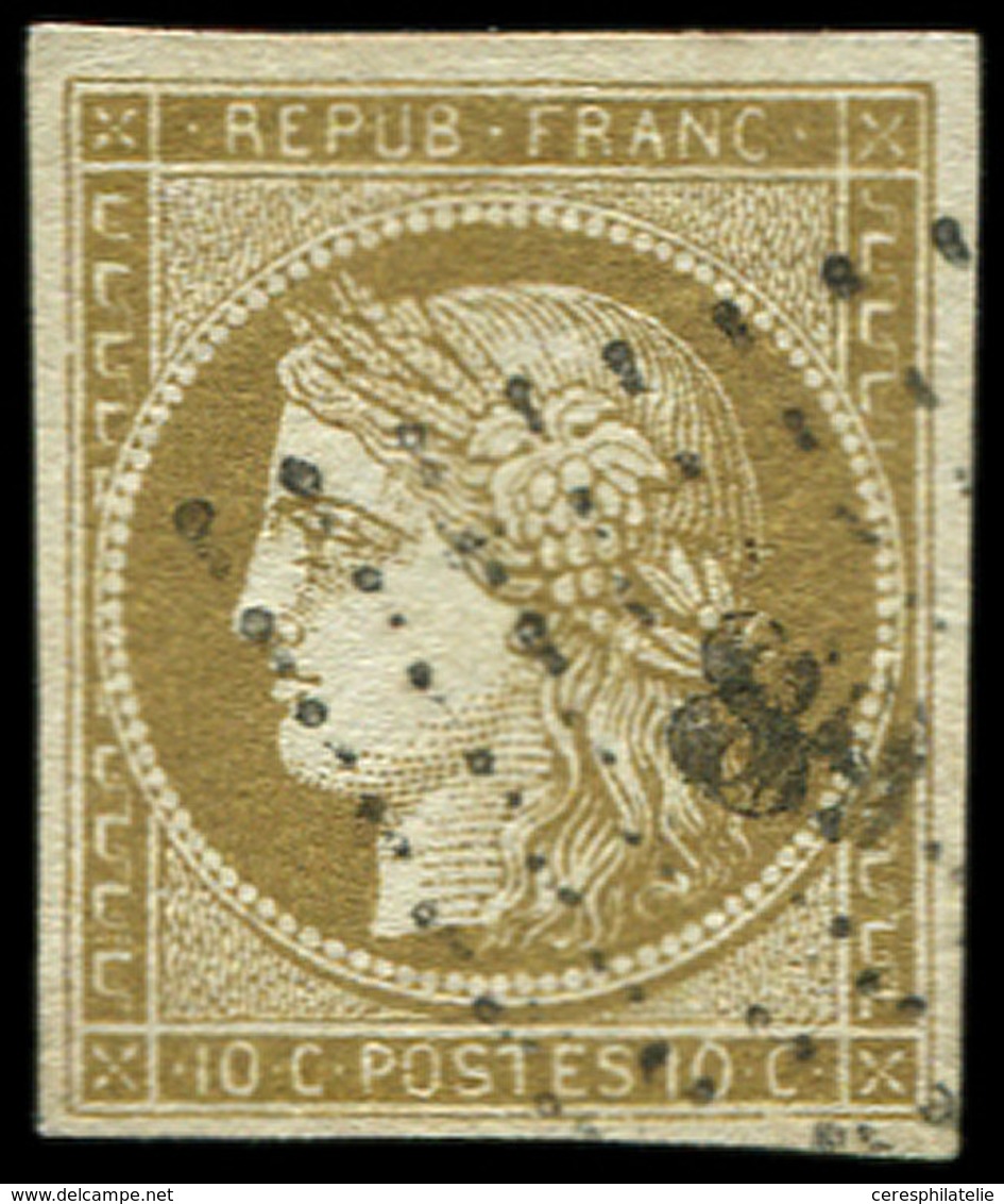 EMISSION DE 1849 1b   10c. Bistre-VERDATRE, Oblitéré PC, TB - 1849-1850 Ceres