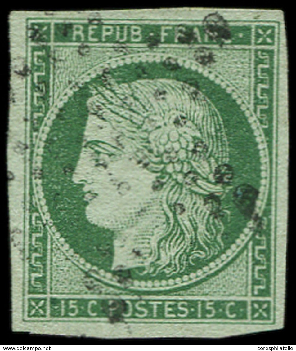 EMISSION DE 1849 2b   15c. Vert FONCE, Oblitéré Etoile, TB. Br - 1849-1850 Cérès