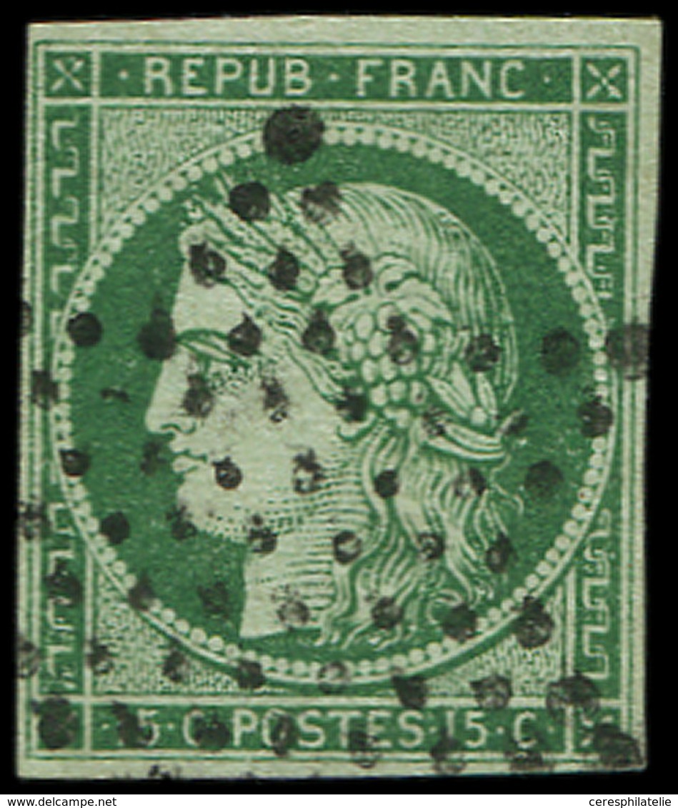 EMISSION DE 1849 2b   15c. Vert FONCE, Obl. ETOILE, TB. C - 1849-1850 Cérès