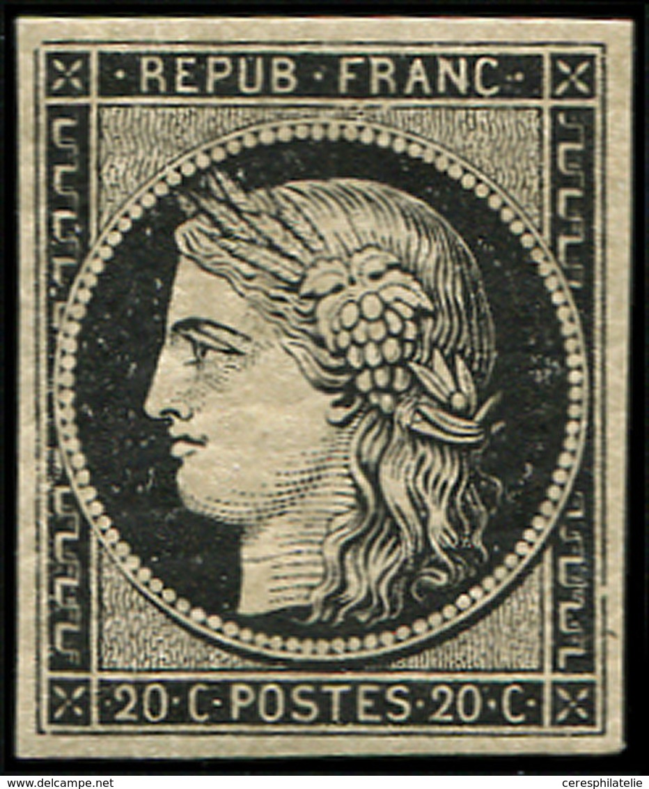 ** EMISSION DE 1849 3    20c. Noir Sur Jaune, Fraîcheur Postale, TTB - 1849-1850 Cérès