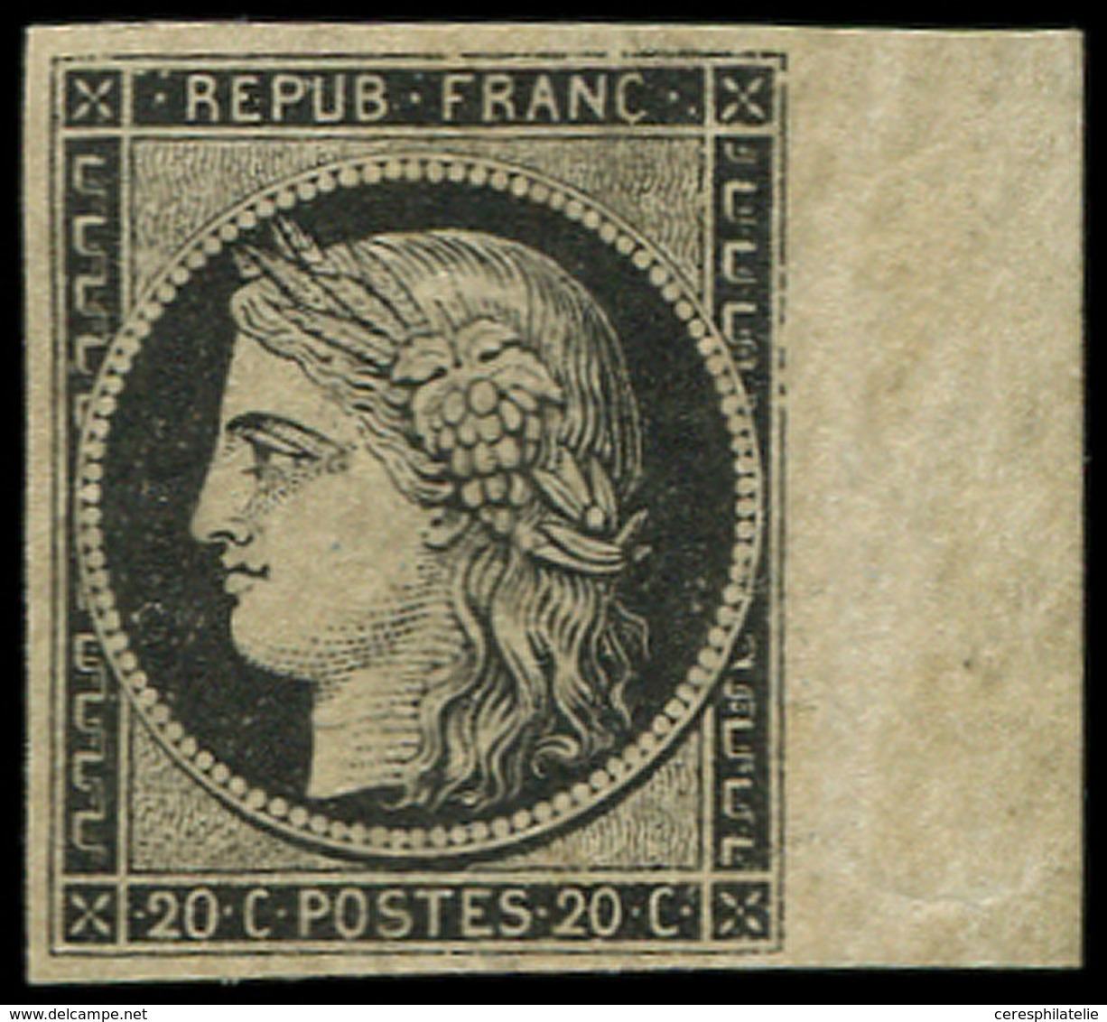 * EMISSION DE 1849 3    20c. Noir Sur Jaune, Bdf, TTB. C - 1849-1850 Cérès