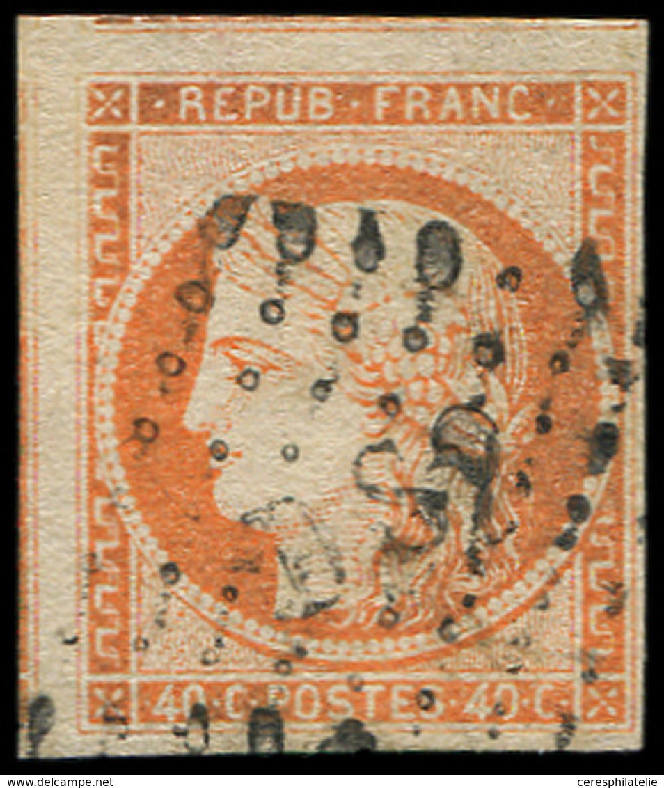 EMISSION DE 1849 5    40c. Orange, 2 Grandes Marges (3 Amorces De Voisins) Obl. DS2, TB. C - 1849-1850 Ceres