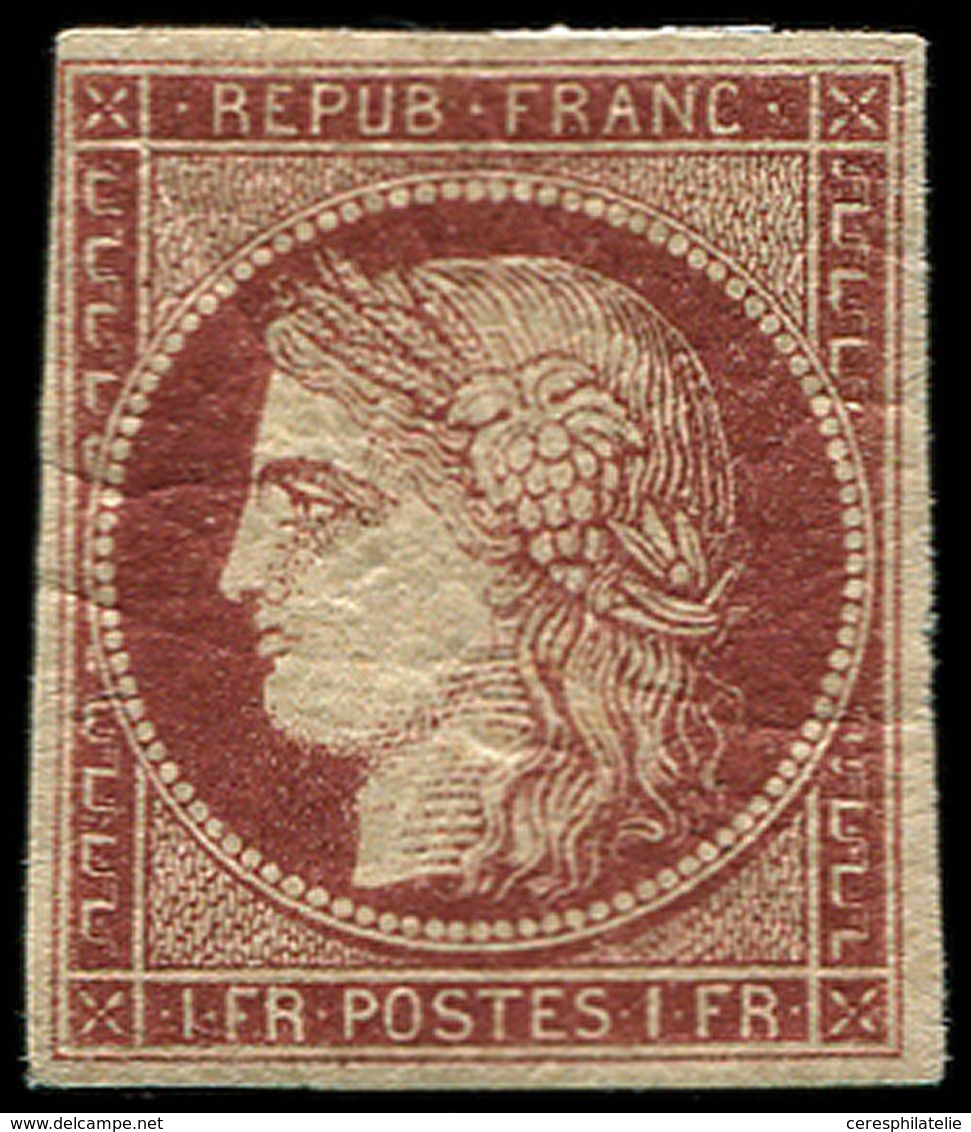 * EMISSION DE 1849 6B    1f. Carmin-brun, Jolie Nuance, TB. Br - 1849-1850 Ceres