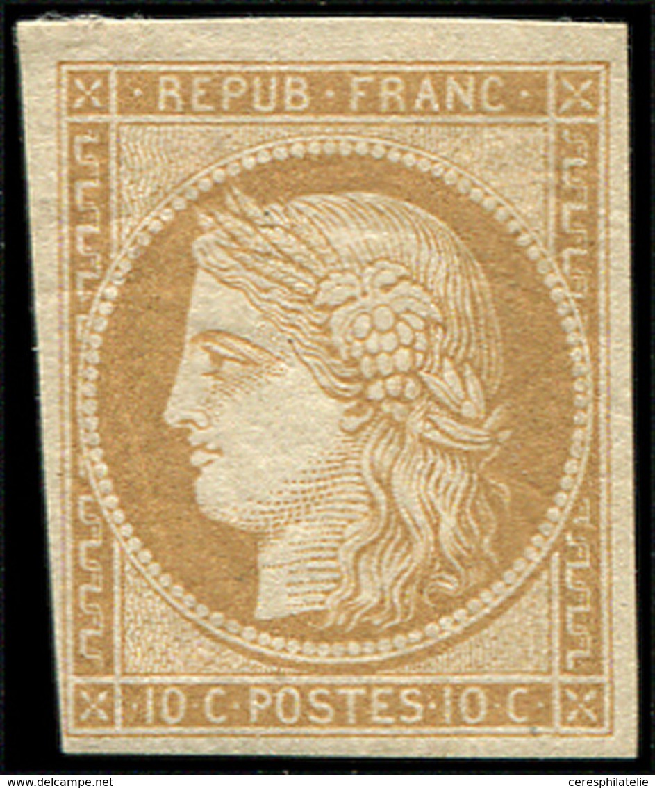 * EMISSION DE 1849 R1f  10c. Bistre, REIMPRESSION, TB - 1849-1850 Cérès