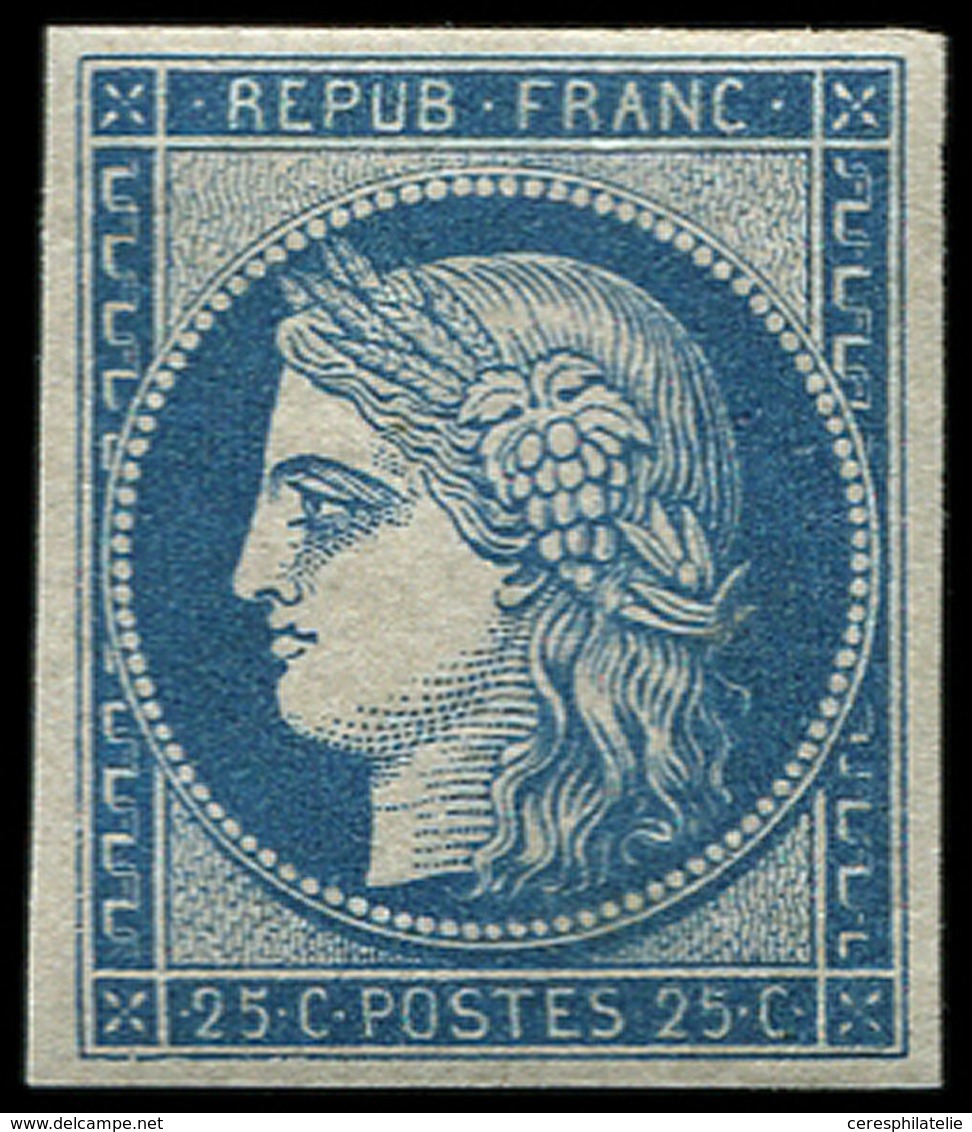 ** EMISSION DE 1849 R4d  25c. Bleu, REIMPRESSION, TB. C - 1849-1850 Ceres