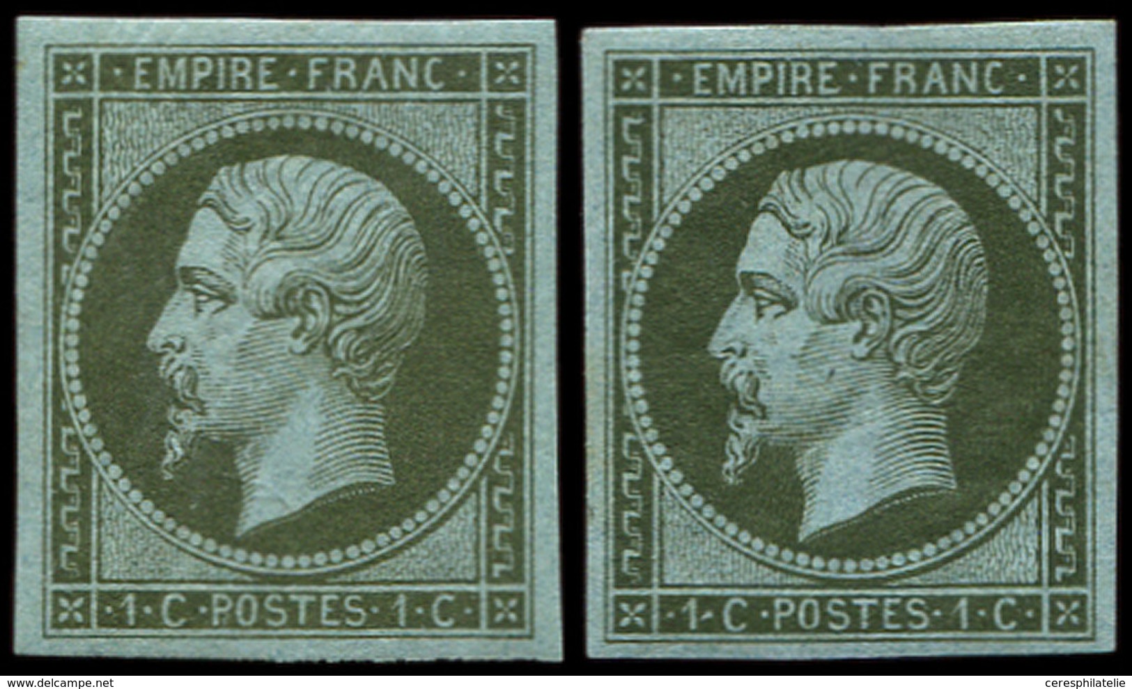 * EMPIRE NON DENTELE 11 Et 11a, 1c. Olive Et Bronze, TB - 1853-1860 Napoléon III.