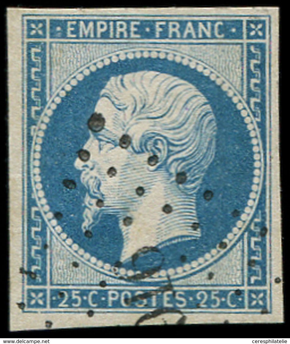 EMPIRE NON DENTELE 15   25c. Bleu, Obl. PC Légère, TB - 1853-1860 Napoléon III