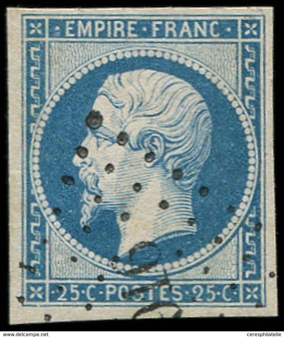 EMPIRE NON DENTELE 15   25c. Bleu, Obl. PC Légère, TB - 1853-1860 Napoleon III