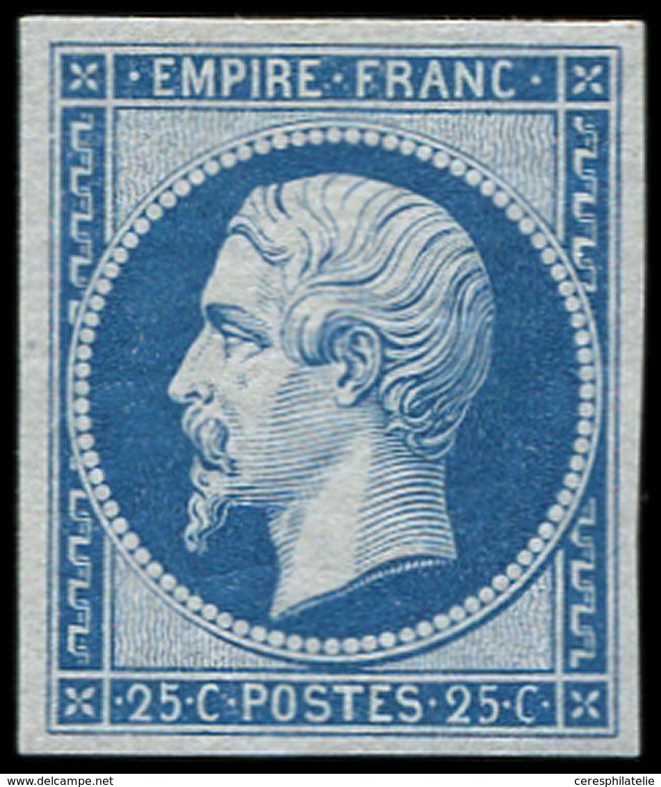 ** EMPIRE NON DENTELE R15c 25c. Bleu, REIMPRESSION, Inf. Adh. Sinon TB - 1853-1860 Napoleon III