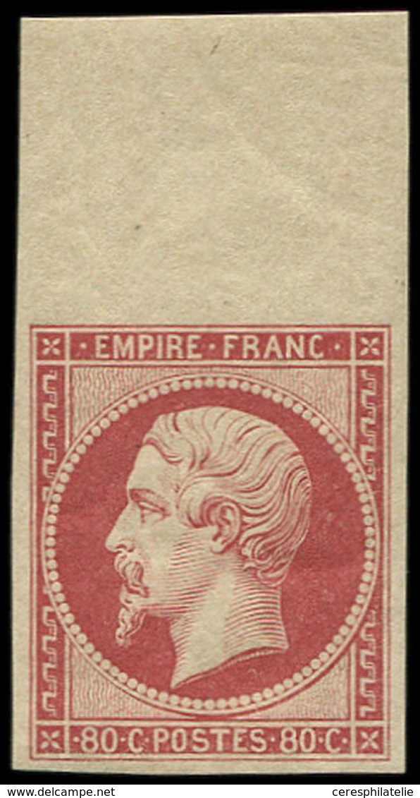 ** EMPIRE NON DENTELE R17Ah 80c. Carmin, REIMPRESSON De 1862, Fraîcheur Postale, Bdf, TTB - 1853-1860 Napoleon III