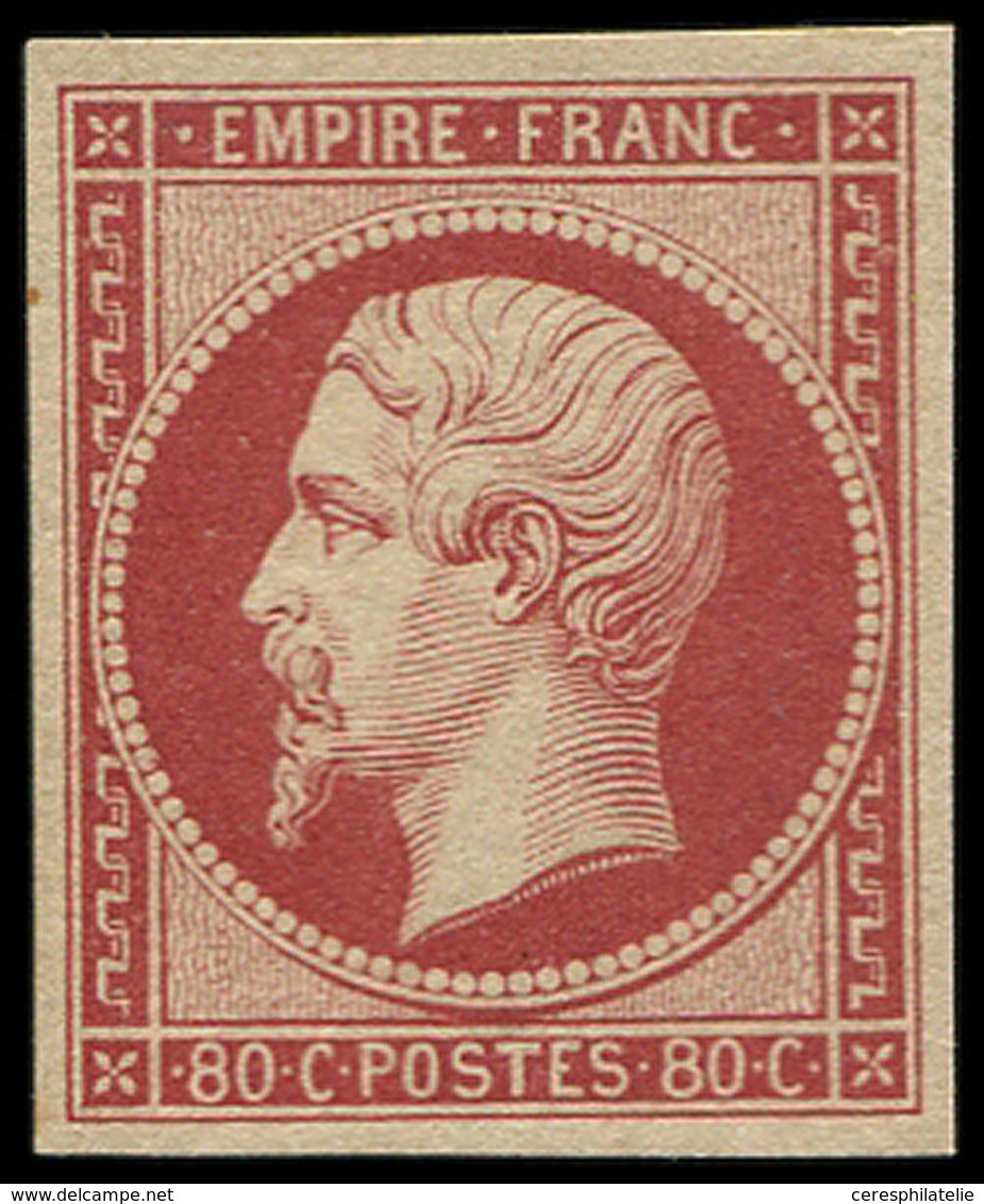 ** EMPIRE NON DENTELE R17Ah 80c. Carmin, REIMPRESSION De 1862, Inf. éclat De G., Sinon Très Plaisant Et TB - 1853-1860 Napoléon III