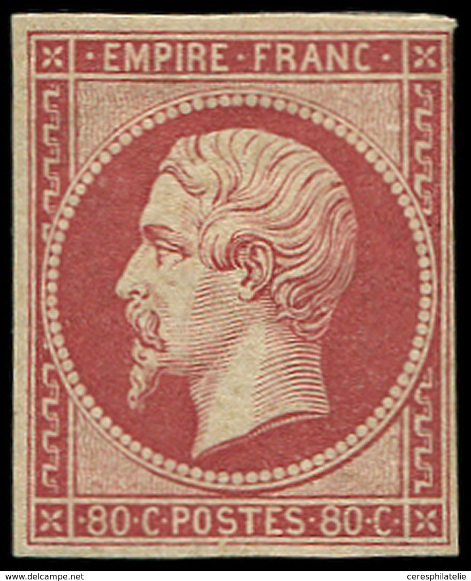 * EMPIRE NON DENTELE R17h 80c. Carmin, REIMPRESSION, TB - 1853-1860 Napoléon III.