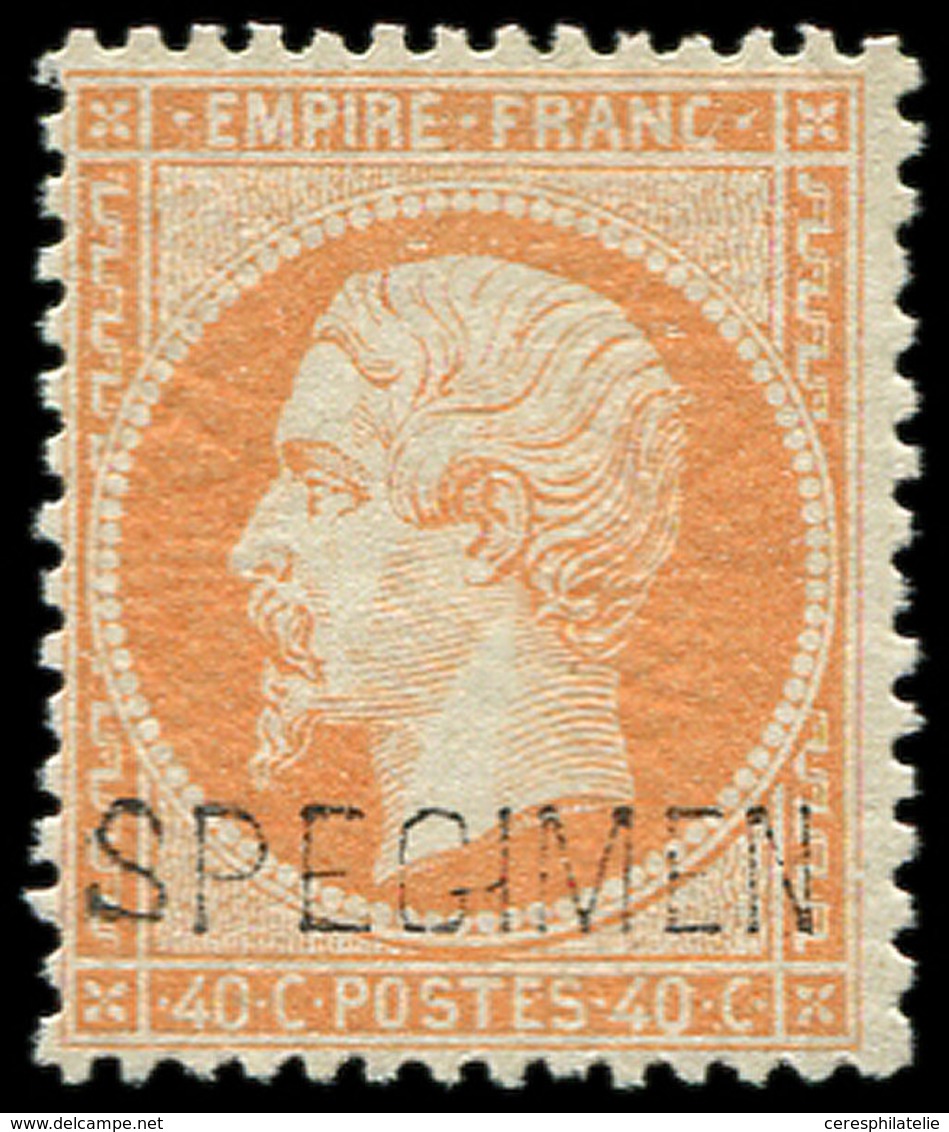 ** EMPIRE DENTELE S23d 40c. Orange, Surcharge SPECIMEN, TB - 1862 Napoleon III