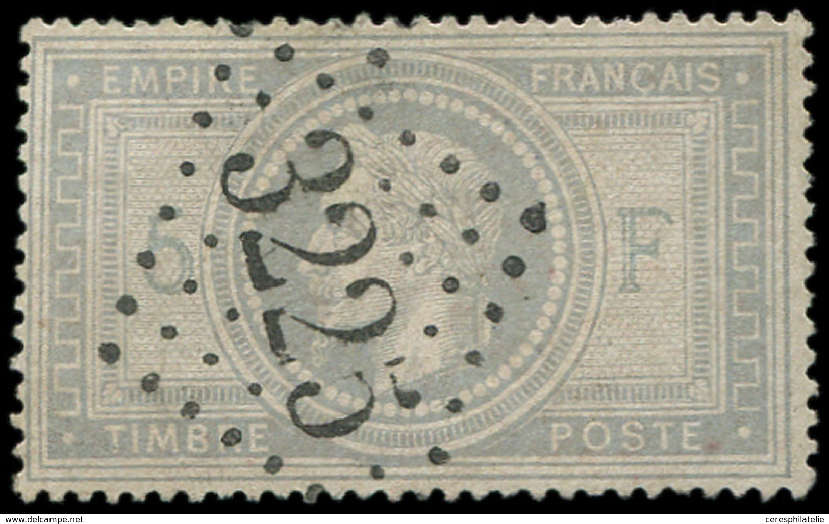 EMPIRE LAURE 33    5f. Violet-gris, Obl. GC 3225, Petit Clair, Sinon Frappe Superbe - 1863-1870 Napoleon III With Laurels
