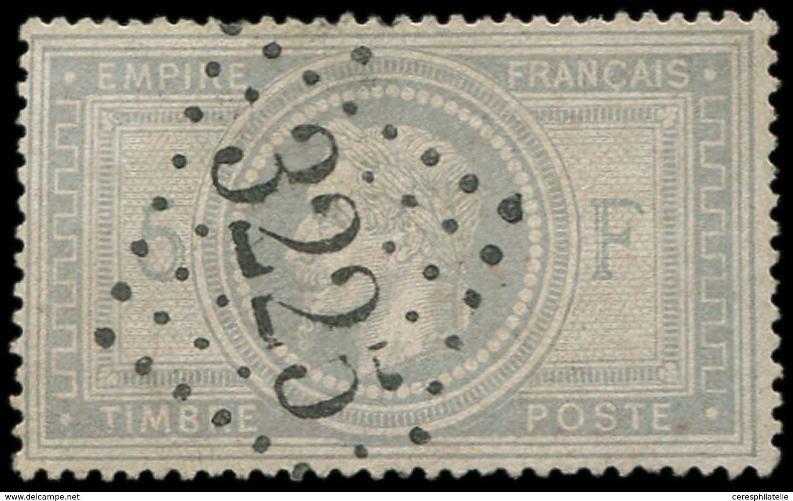 EMPIRE LAURE 33    5f. Violet-gris, Obl. GC 3225, Petit Clair, Sinon Frappe Superbe - 1863-1870 Napoléon III Lauré