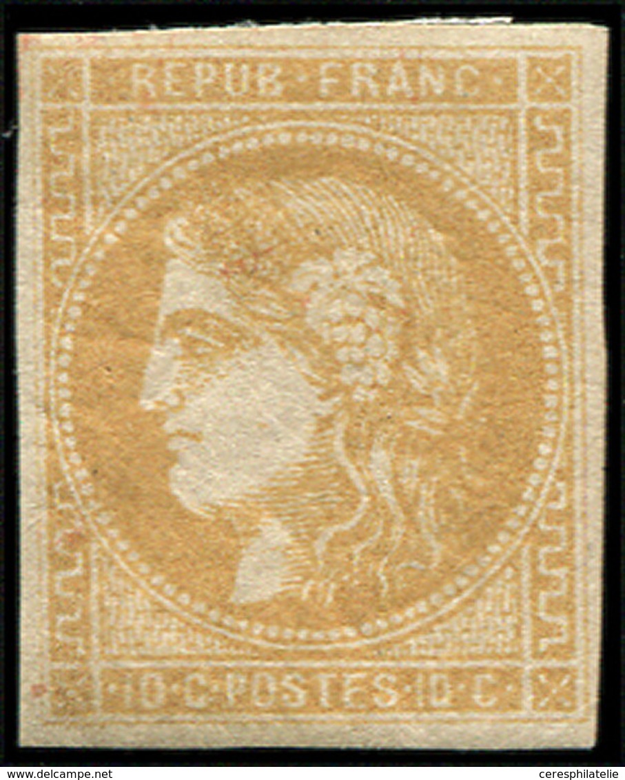 * EMISSION DE BORDEAUX 43B  10c. Bistre-jaune, R II, TB. Br - 1870 Emission De Bordeaux