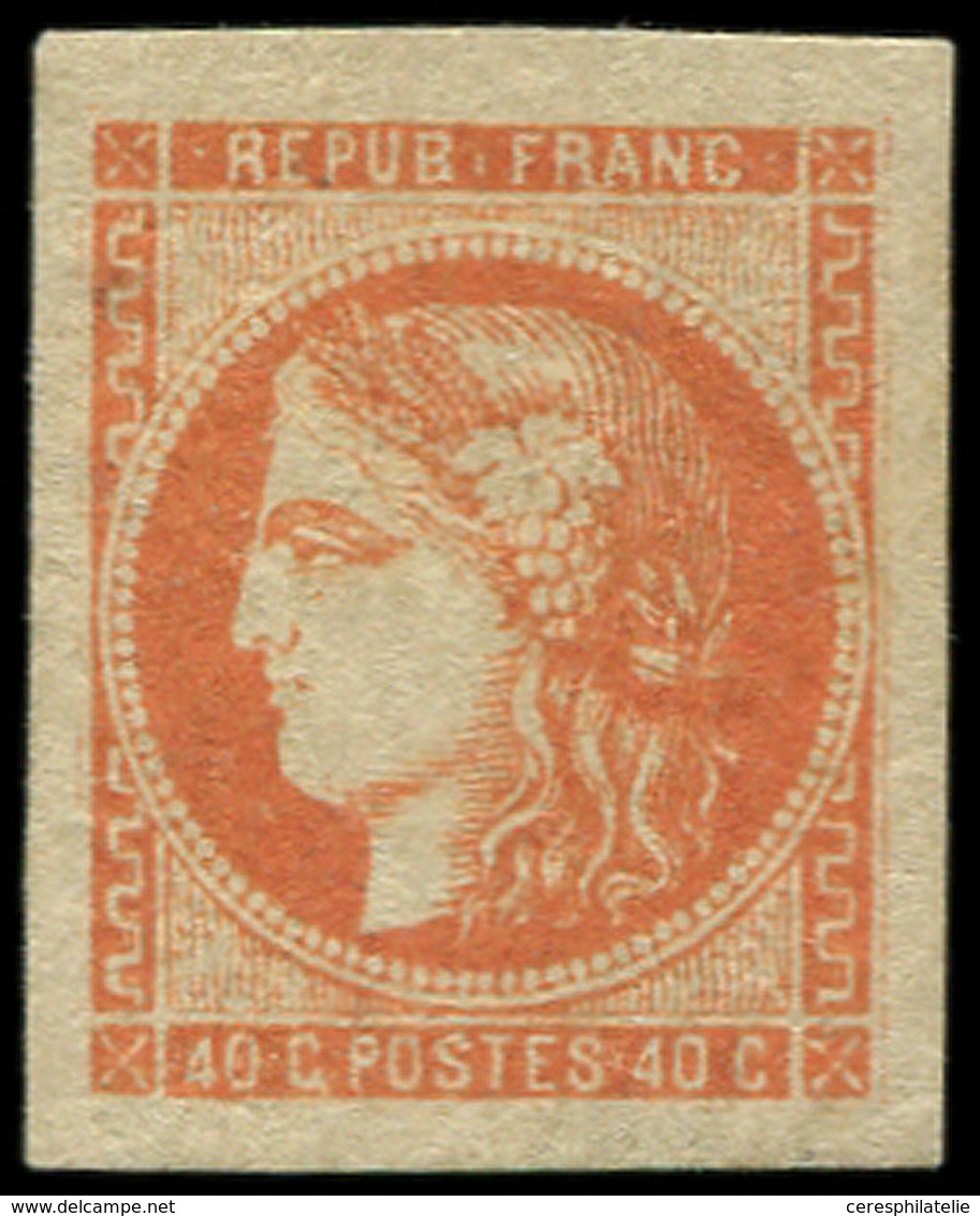 * EMISSION DE BORDEAUX 48   40c. Orange, Grandes Marges, Clair, Aspect Superbe - 1870 Bordeaux Printing
