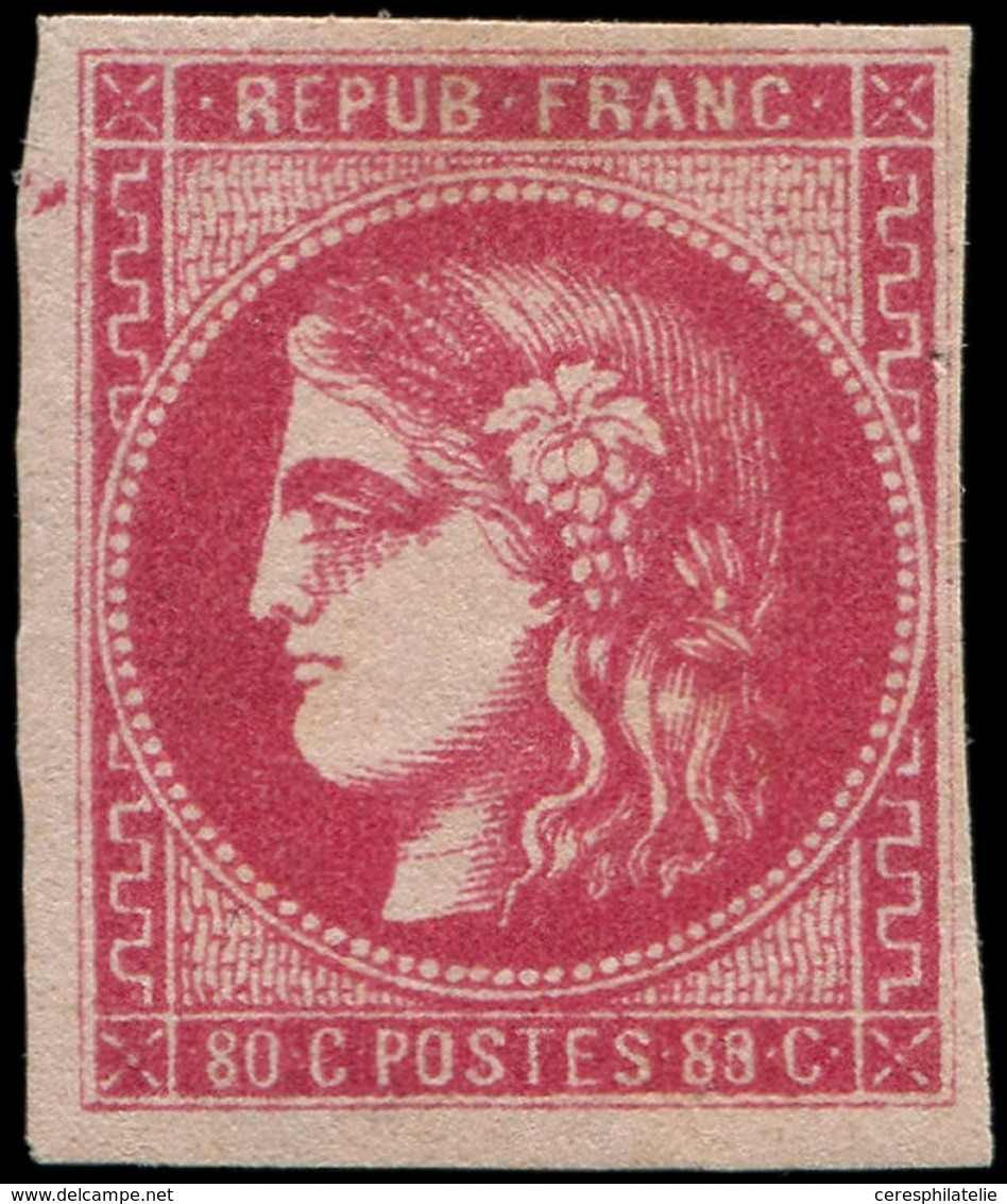 * EMISSION DE BORDEAUX 49f  80c. Rose, VARIETE 88 Au Lieu De 80, RR Et TB. Certif. Scheller - 1870 Bordeaux Printing